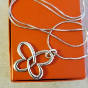 James Avery Linked Heart Butterfly necklace